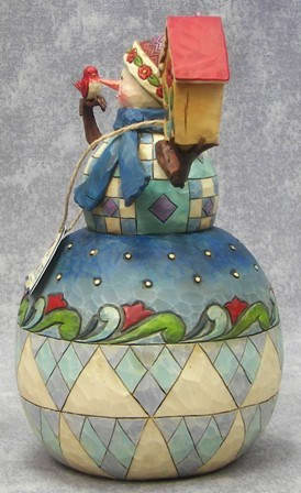 Jim Shore Sculpture Snowman with Bird House Theres No Place Like Home