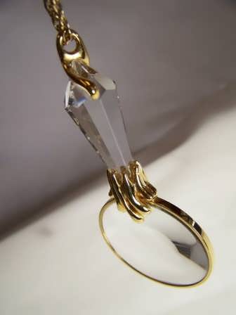 Swarovski Gold Chain Magnifier Pendant Retired 1984