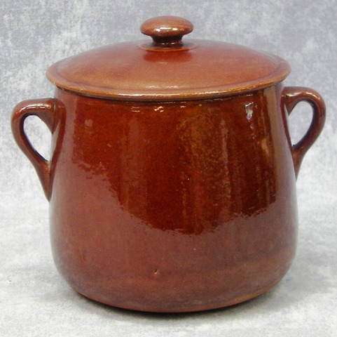 VULCANIA Earthenware Mini Covered Crock, Terra Cotta Bean Pot ...