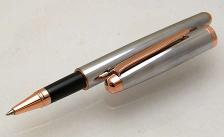 NOS Cerruti 1881 Soft Ballpoint Chrome & Gilt Rollerball Pen  